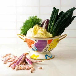 Kapka Enamel Abstract Enamel Colander, 22cm New