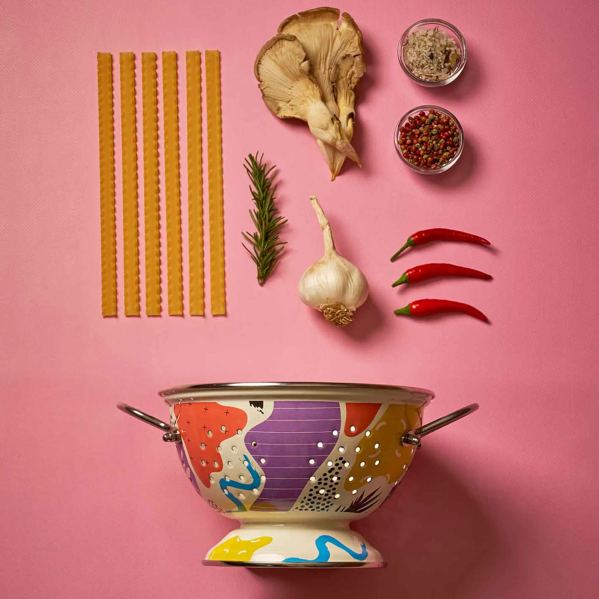 Kapka Enamel Abstract Enamel Colander, 22cm New