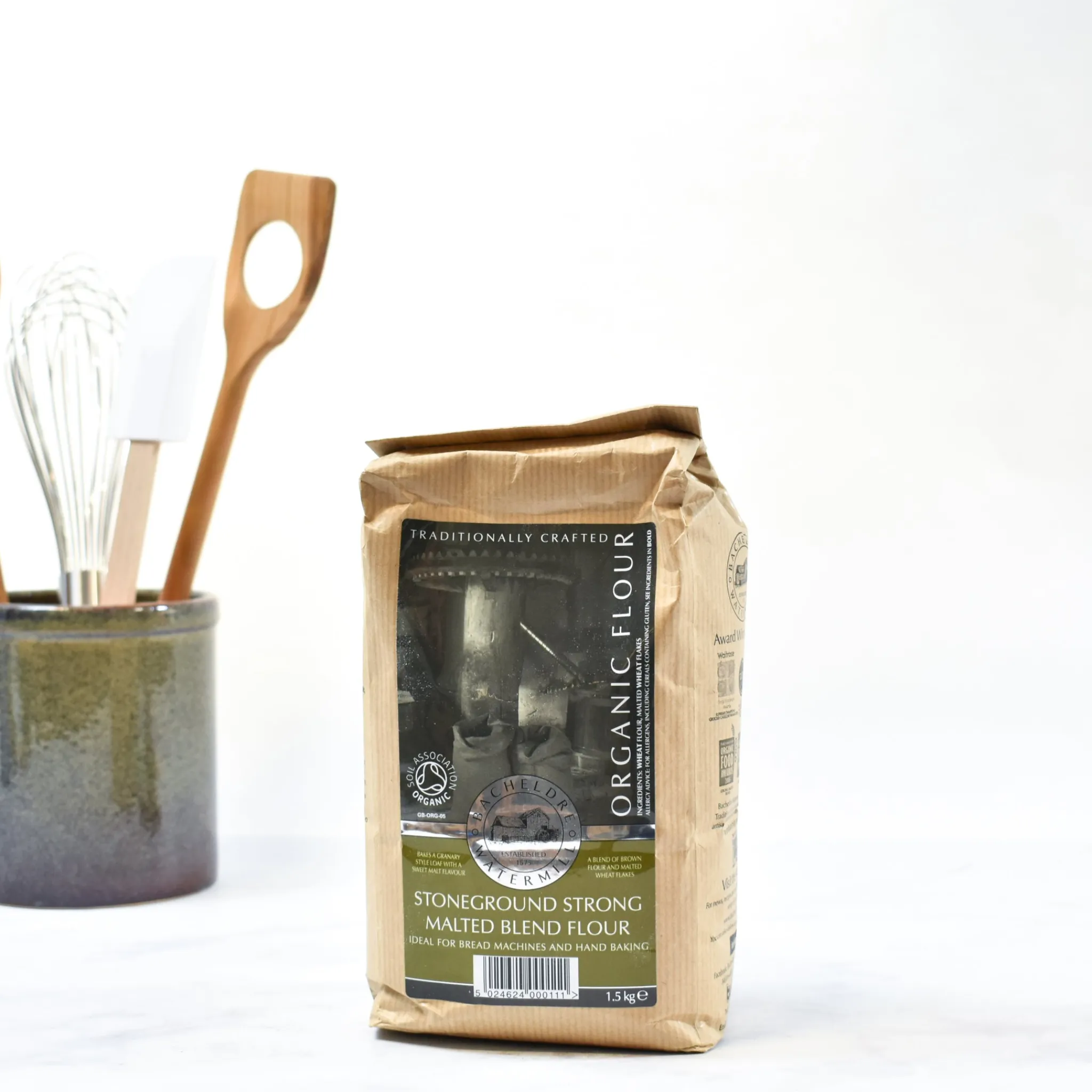 Bacheldre Watermill Bacheldre Organic Stoneground Strong Malted Blend Flour, 1.5kg New