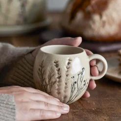 Bloomingville Bea Floral Mug, Nature, 9.5cm Discount