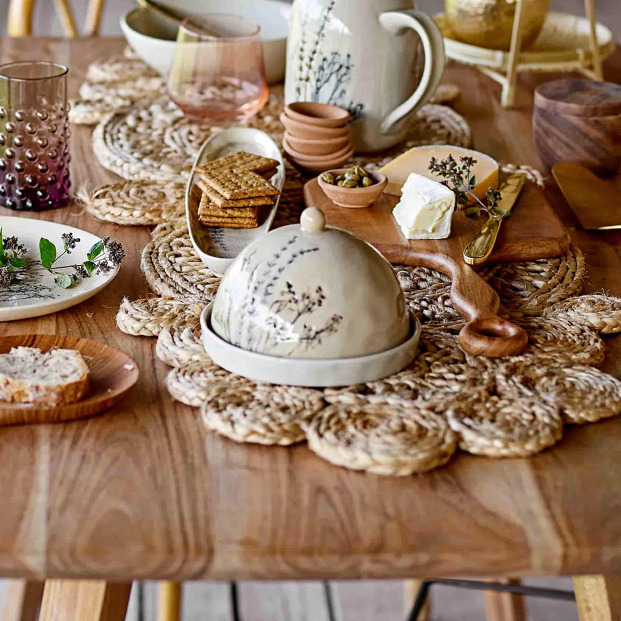 Bloomingville Bea Floral Round Butter Dish, 15cm Discount