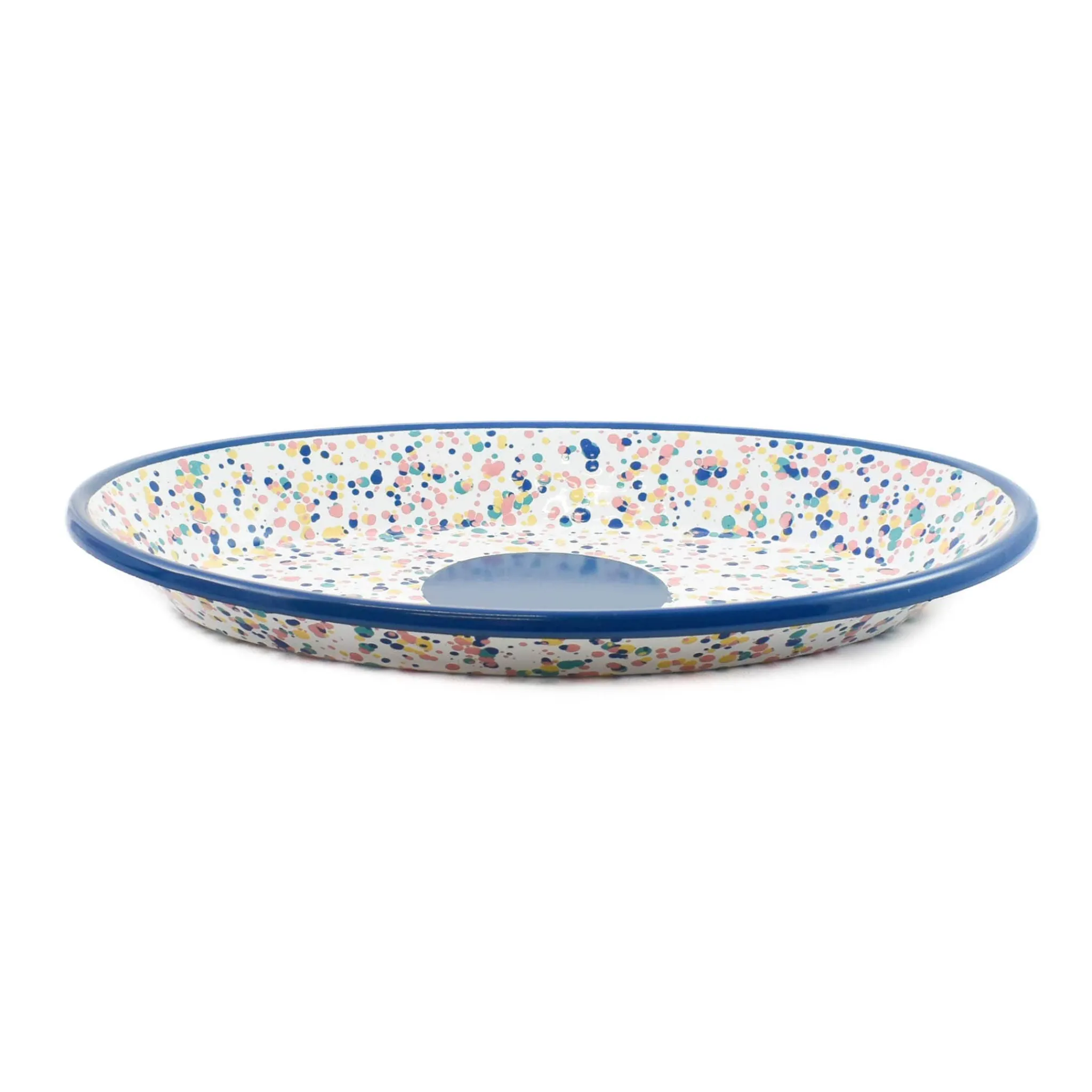 Kapka Blue Dot Enamel Oval Serving Tray, 31cm Discount