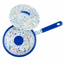 Kapka Enamel Blue Dot Enamel Saute Pan with Lid, 16cm Outlet
