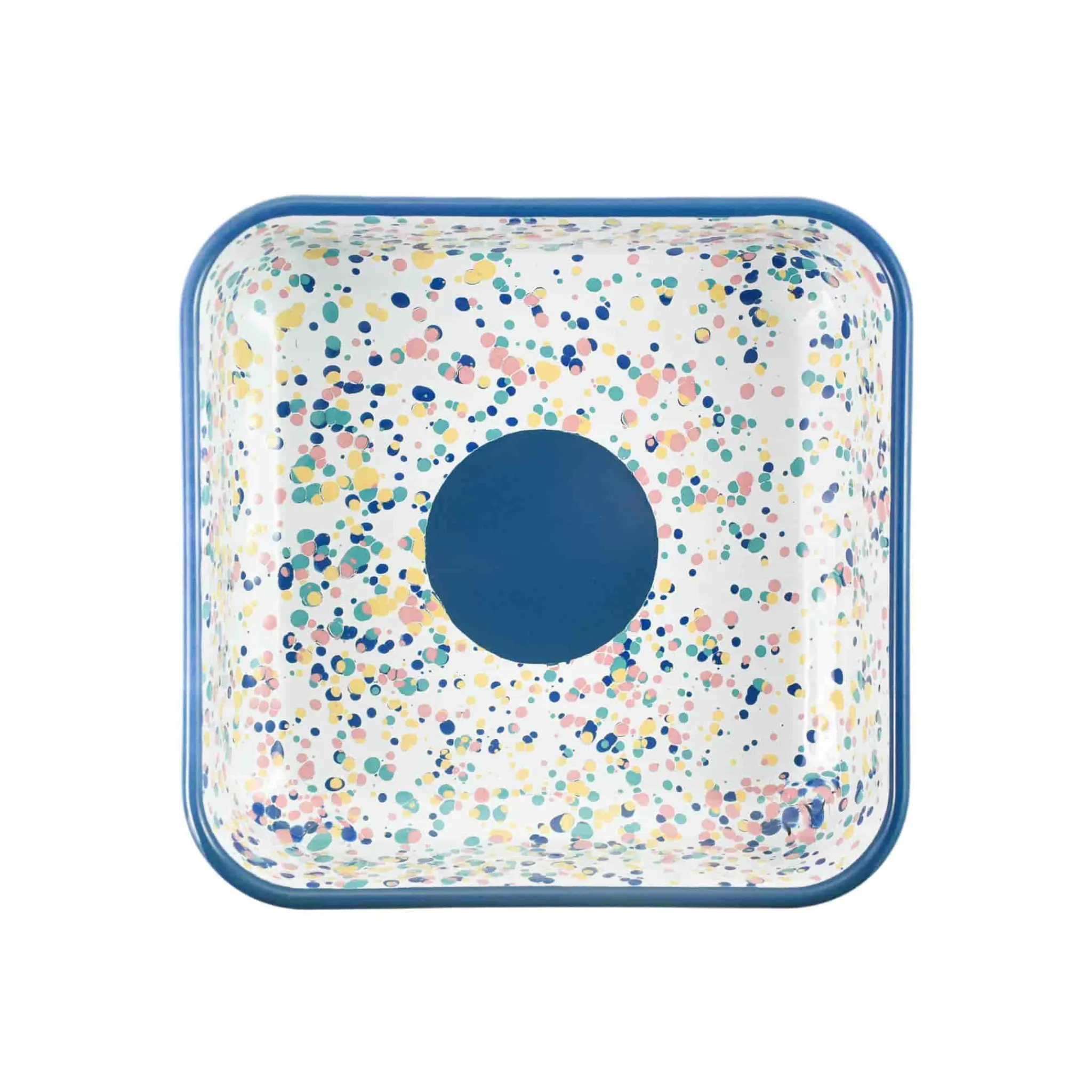 Kapka Blue Dot Enamel Square Roasting & Serving Dish, 21cm Hot