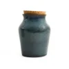 Ceramica Nicola Blue Glaze Salt Pot with Cork Lid New