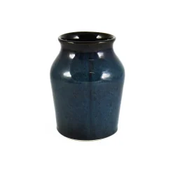 Ceramica Nicola Blue Glaze Salt Pot with Cork Lid New