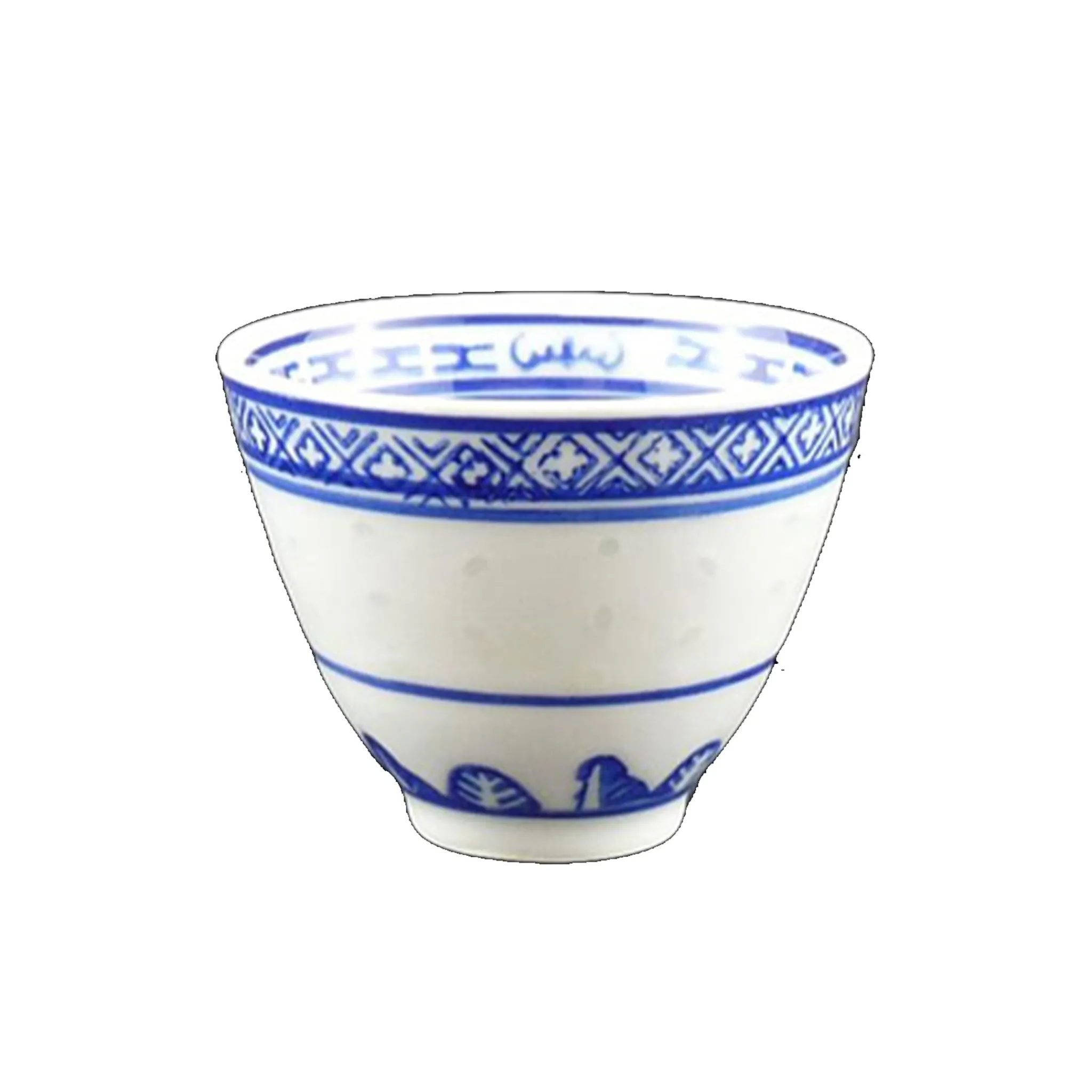 Chinese Tableware Blue Rice Pattern Tea Cup, 80ml Discount