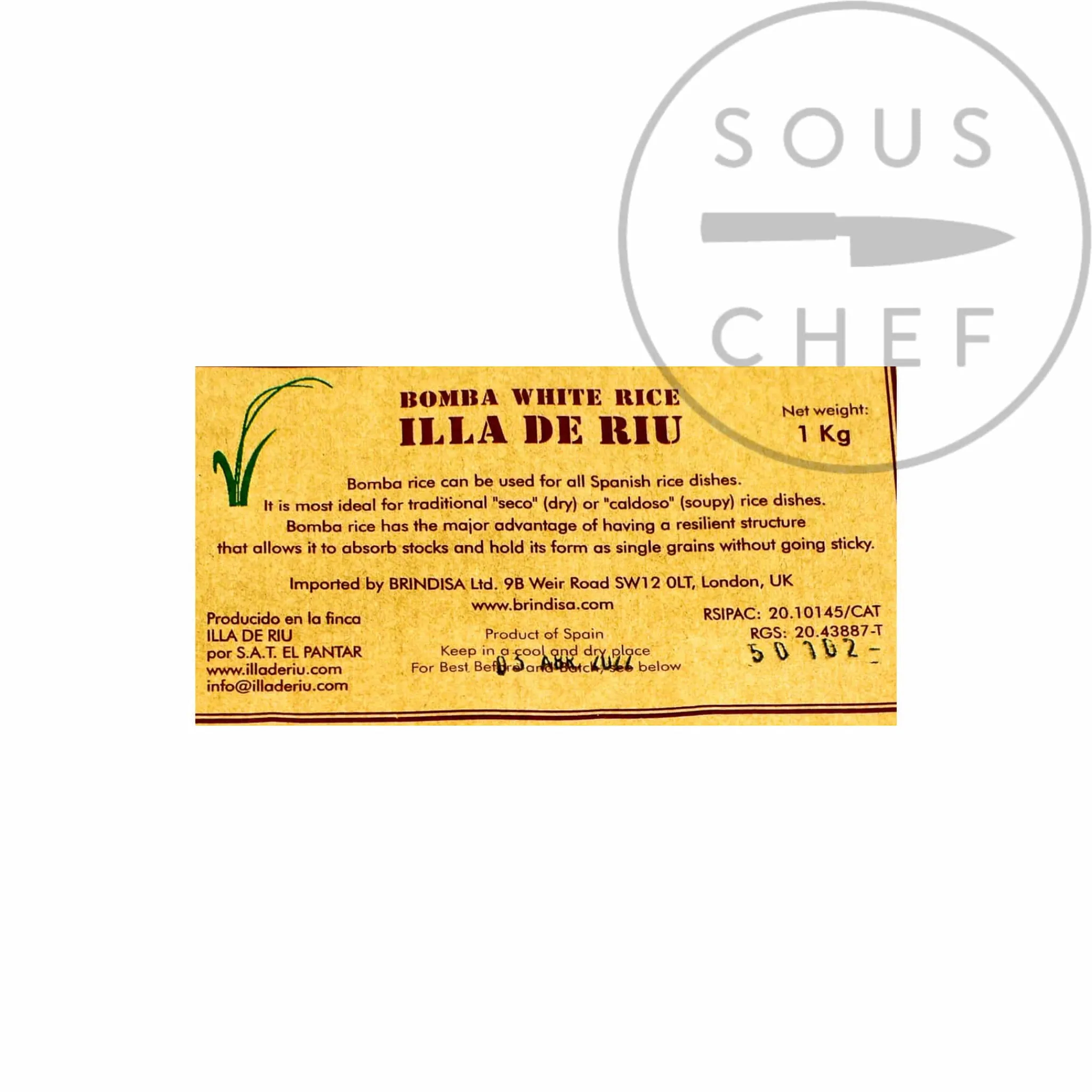 Illa de Riu Bomba Paella Rice, 1kg