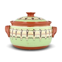Bulgarian Pottery Bulgarian Troyan Mint Green Terracotta Cooking Pot Online