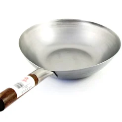 Chinese Tableware Carbon Steel Wok - Flat Base, 33cm dia Discount
