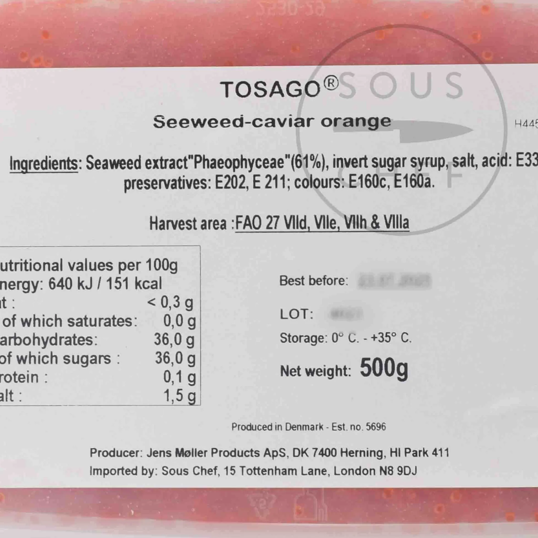 Cavi-Art Tosago Orange Vegan Caviar, 500g Best