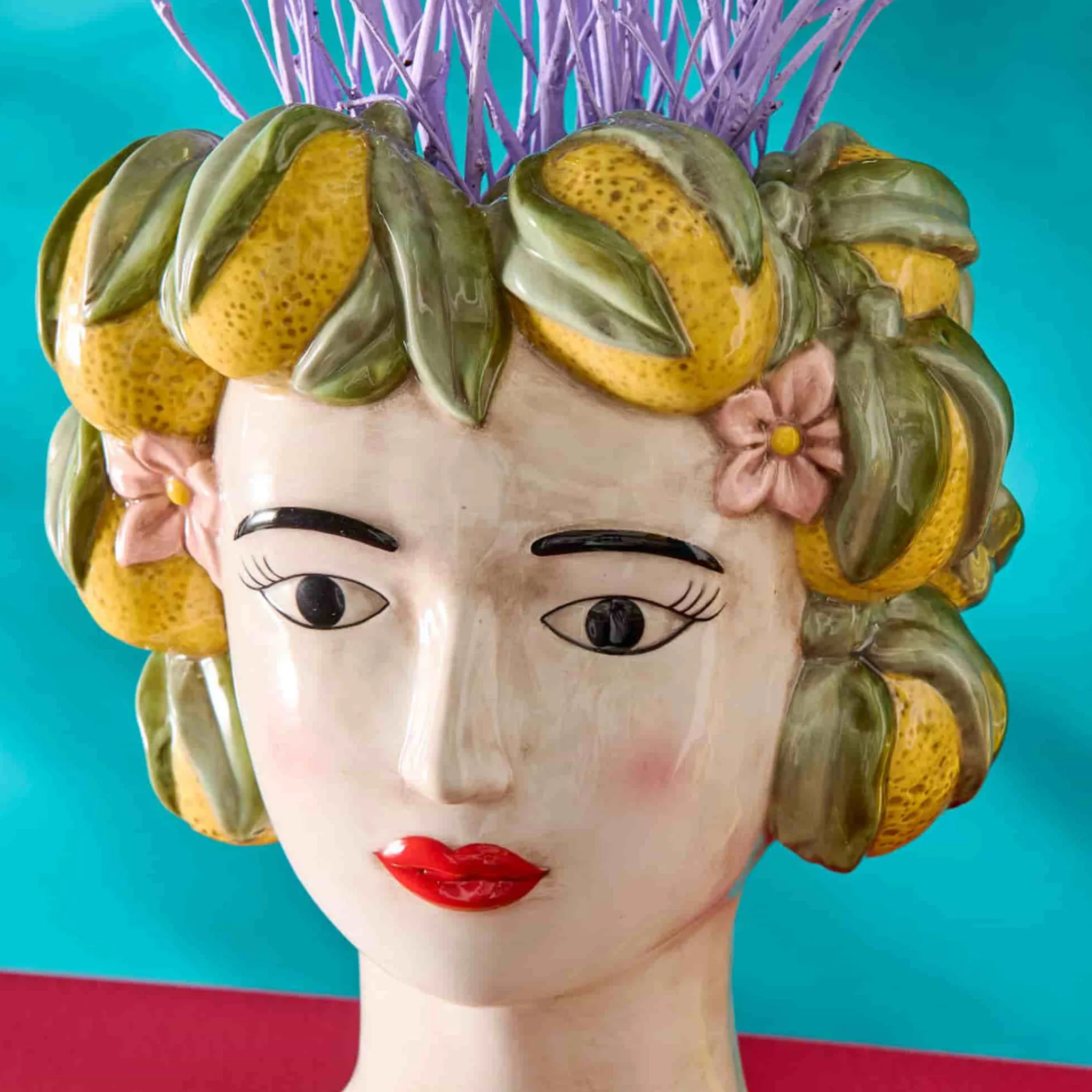 Wernervob Ceramic Figure with Lemon Headdress Vase Hot