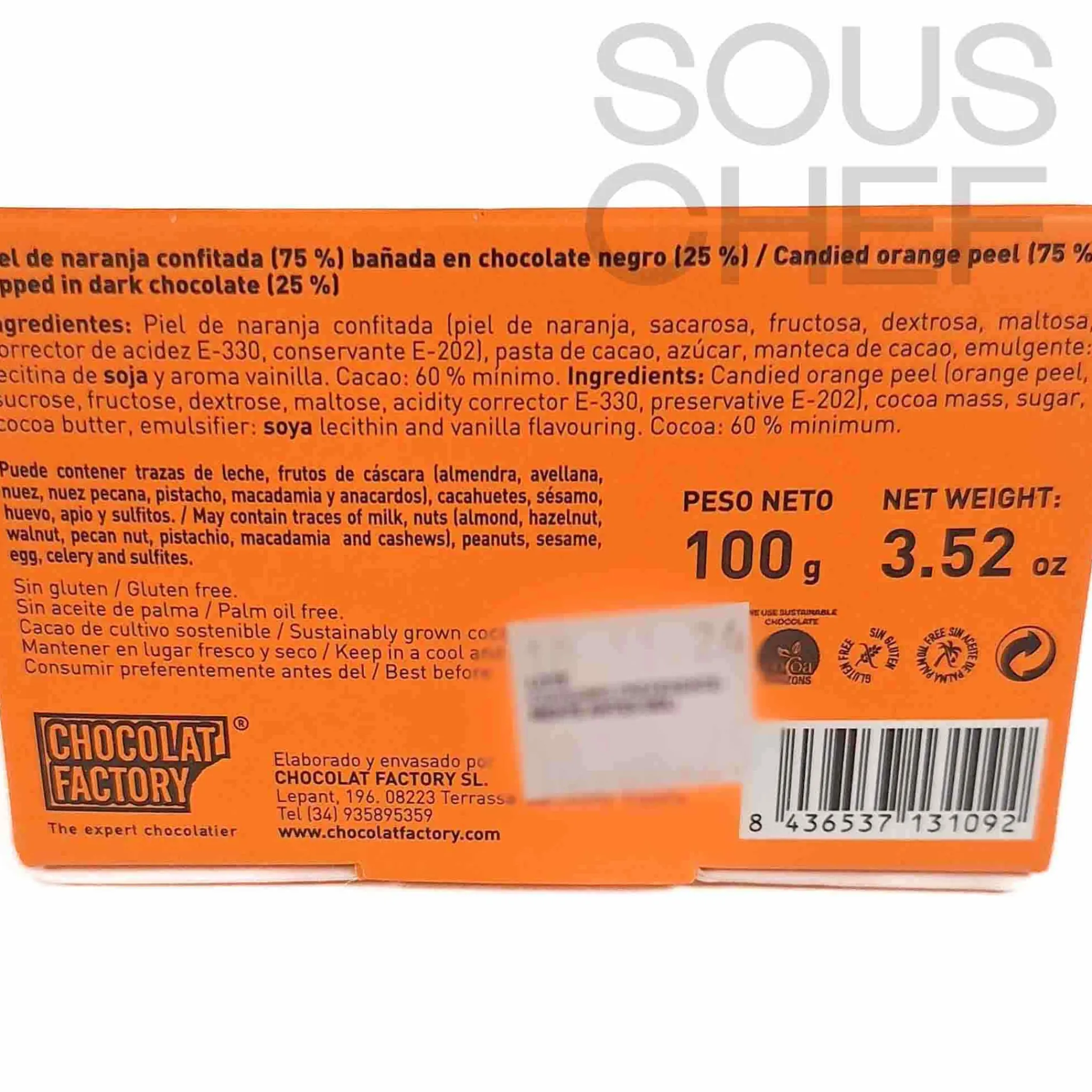 Chocolat Factory Dark Chocolate Covered Orange Peel, 110g Discount