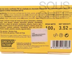 Chocolat Factory White Chocolate Covered Lemon Peel, 110g Clearance