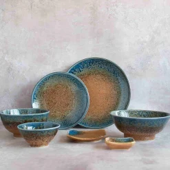Kiji Stoneware & Ceramics Chouseki Blue Gold Sauce Dish, 9cm x 6.5cm x 2.5cm high Sale