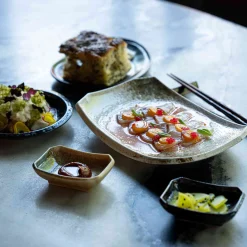 Kiji Stoneware & Ceramics Chouseki Blue Gold Sauce Dish, 9cm x 6.5cm x 2.5cm high Sale