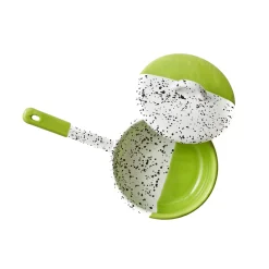 Kapka Enamel Colourpop Enamel Saute Pan with Lid, Lime Green, 16cm dia Best