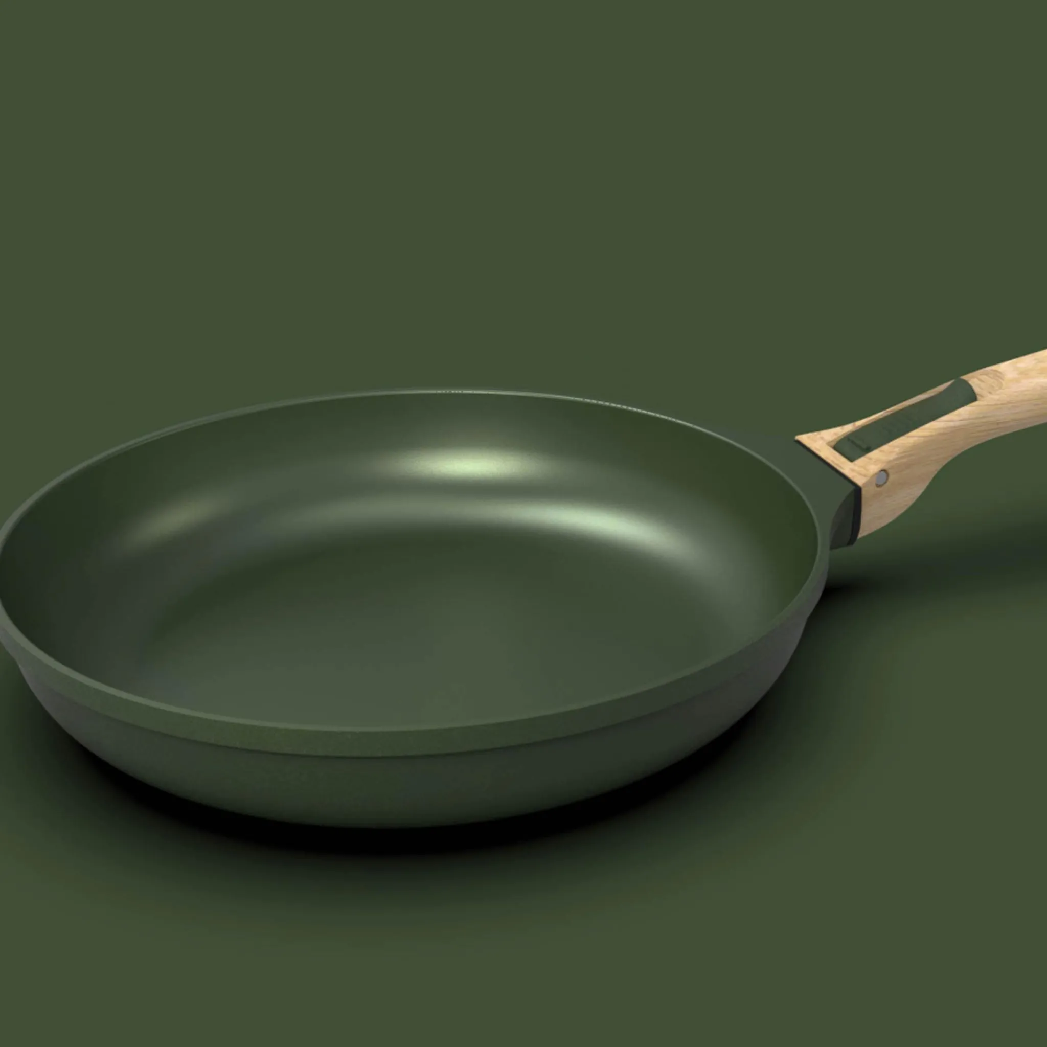 Cookut Lightweight Non-Stick 3 Piece Cookware Set with Detachable Handles, Green, BPA-Free Clearance