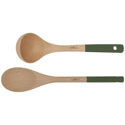 Cookut Wooden Spoon and Ladle Set, Green Discount