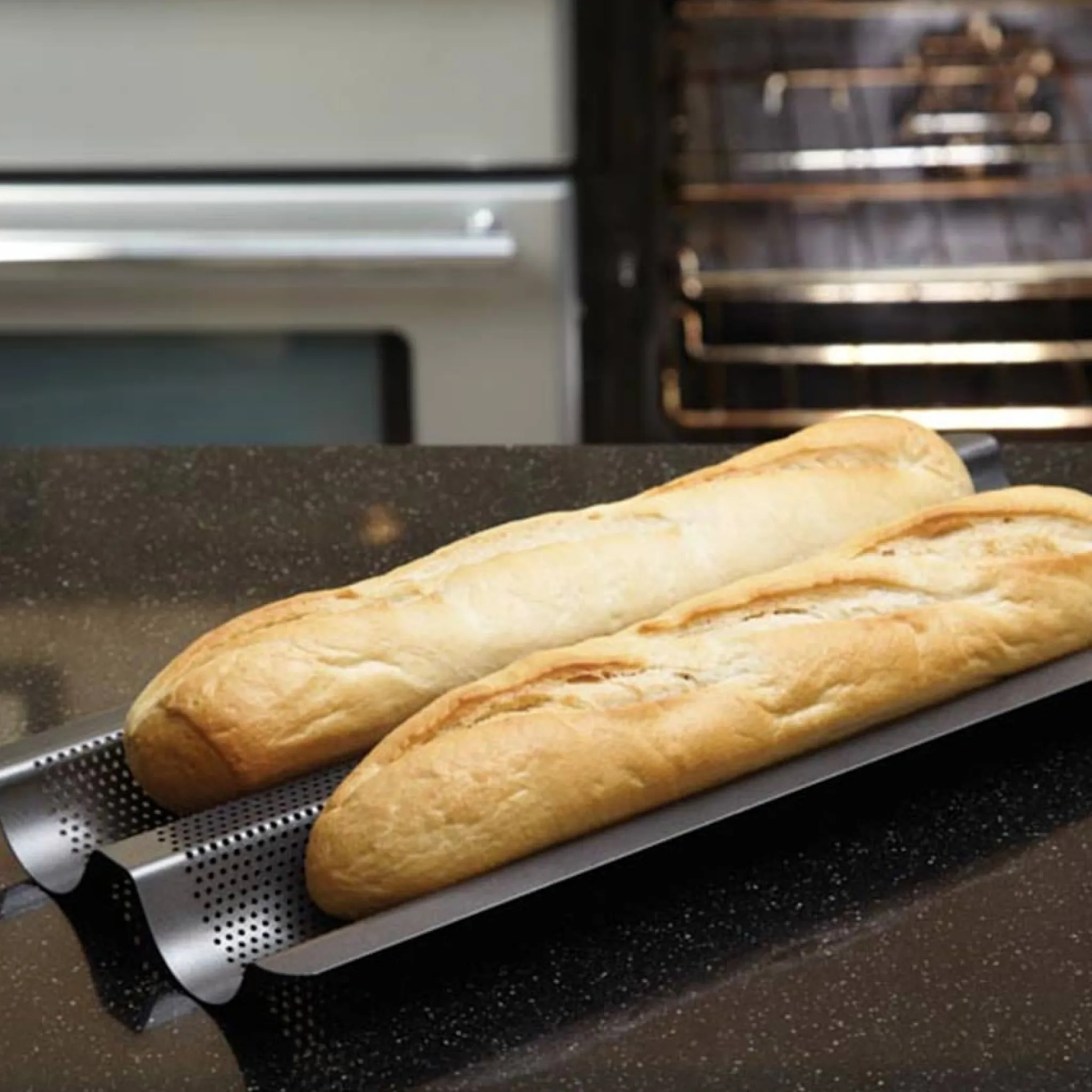 Kitchencraft Crusty Bake Non-Stick Baguette Tray Outlet