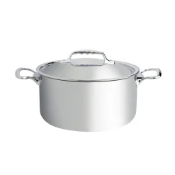 De Buyer Affinity Stainless Steel Casserole Pan with Lid Hot