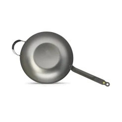 De Buyer Mineral B Flat Base Wok, 32cm Hot