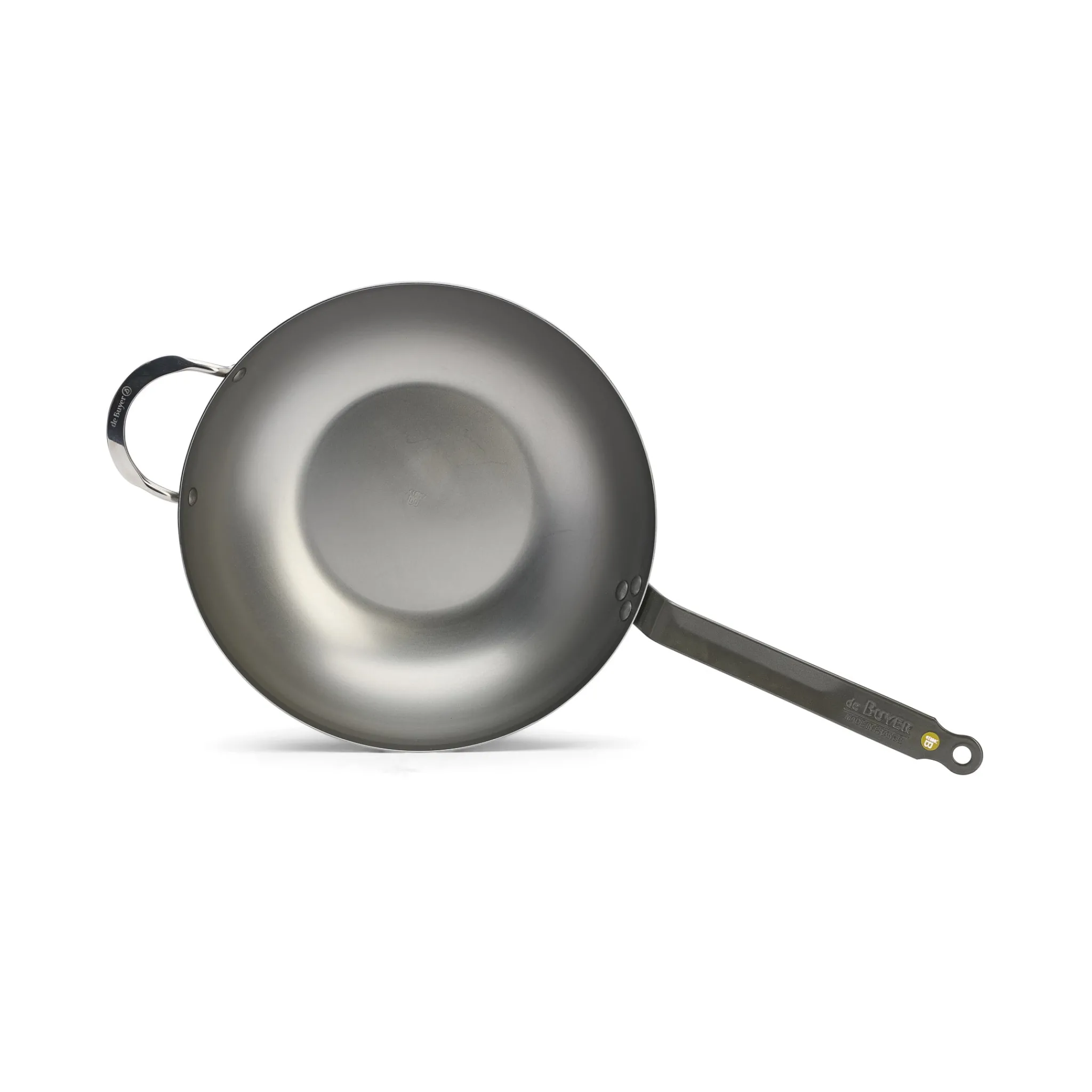 De Buyer Mineral B Flat Base Wok, 32cm Hot