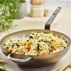 De Buyer Mineral B Flat Base Wok, 32cm Hot