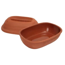 Dexam Terracotta Chicken Roaster with Lid, 21x30cm Clearance