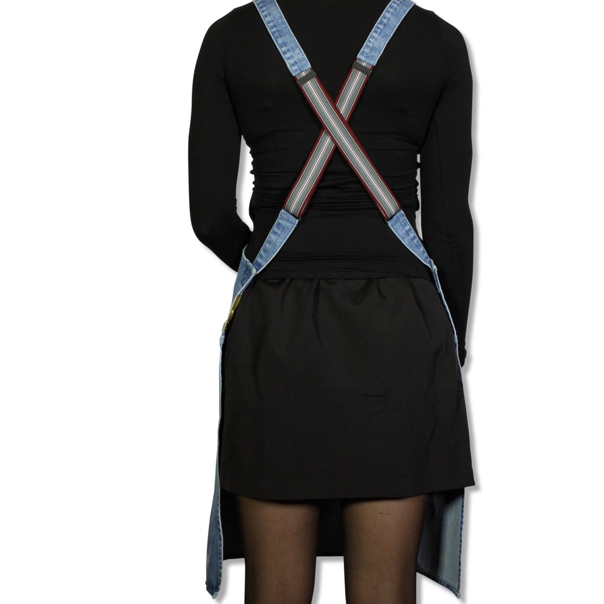 Dutchdeluxes Denim Suspender Apron in Blue Online