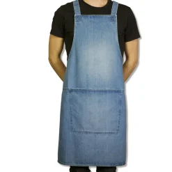 Dutchdeluxes Denim Suspender Apron in Blue Online