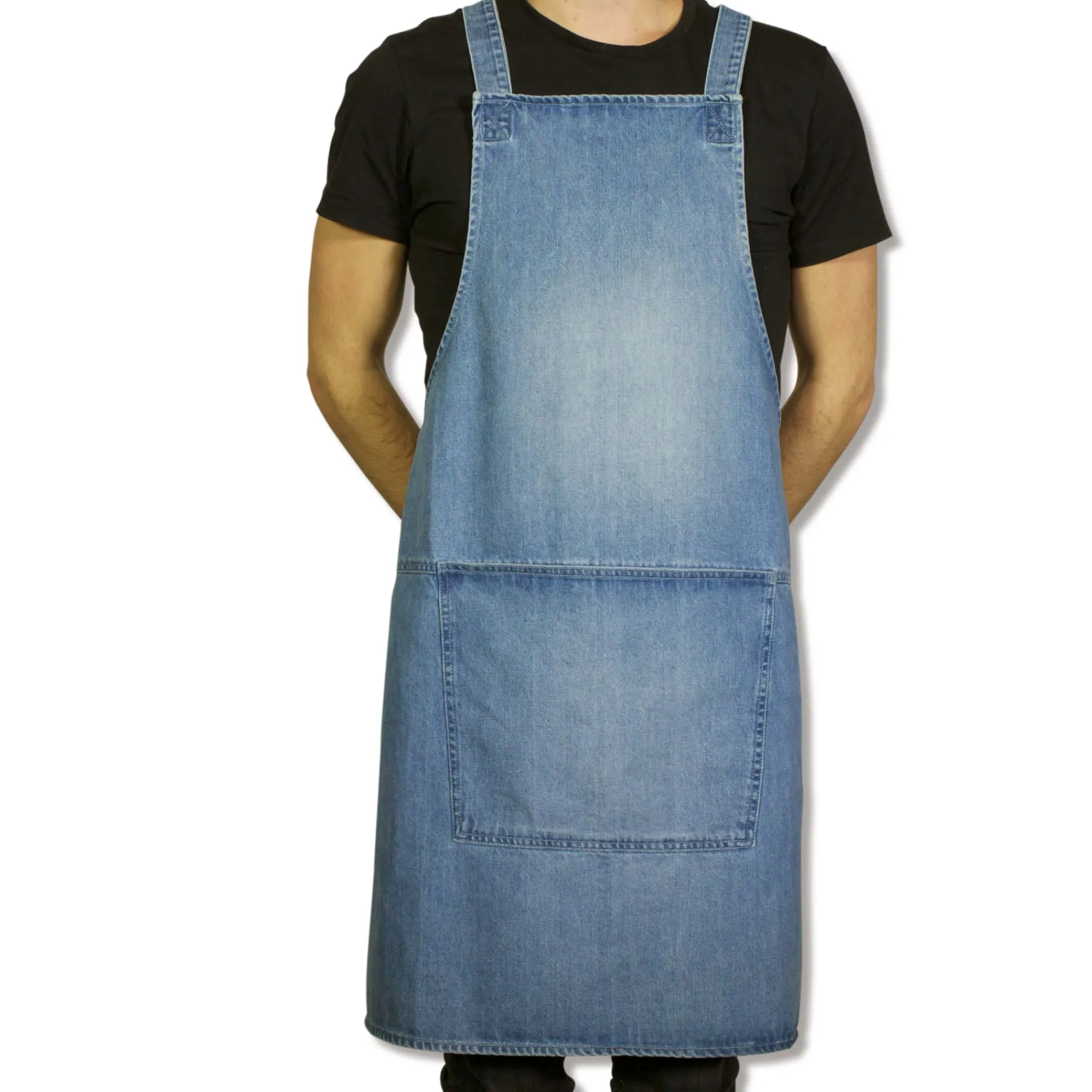 Dutchdeluxes Denim Suspender Apron in Blue Online
