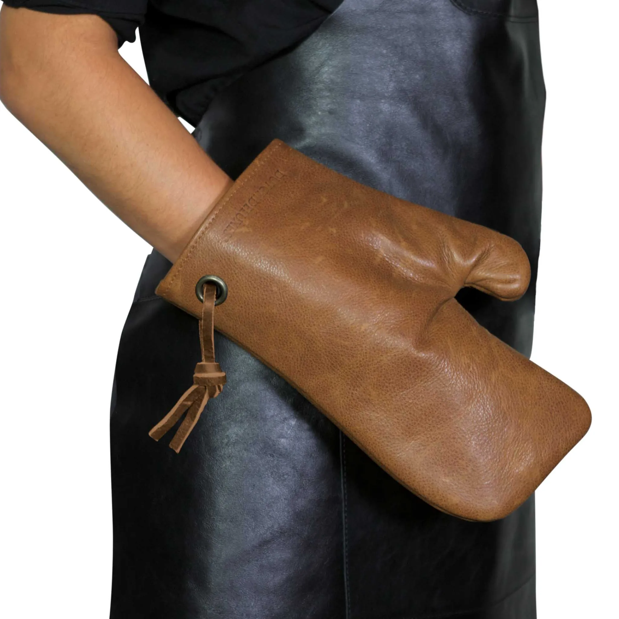 Dutchdeluxes Leather Oven Glove in Vintage Camel Sale