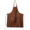 Dutchdeluxes Leather Zipper Apron in Classic Brown Hot