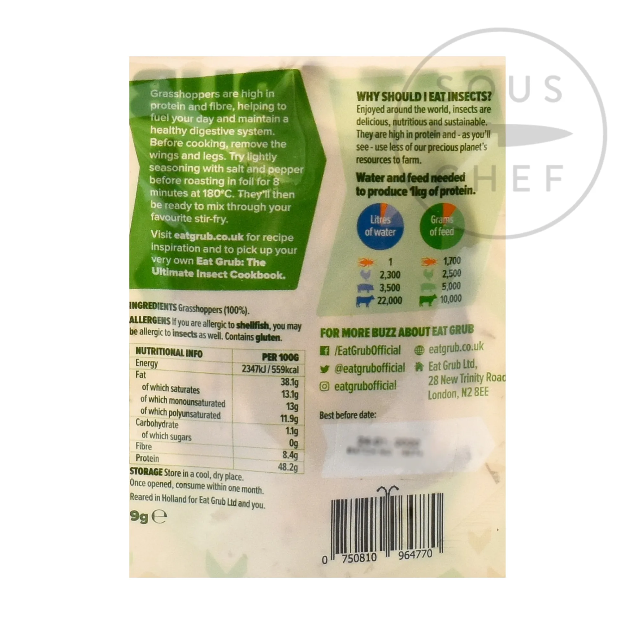 Eat Grub Edible Grasshoppers, 9g Discount