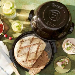 Emile Henry Black Round Bread Baker, 32.5cm Outlet