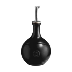 Emile Henry Black Round Oil Bottle, 400ml New