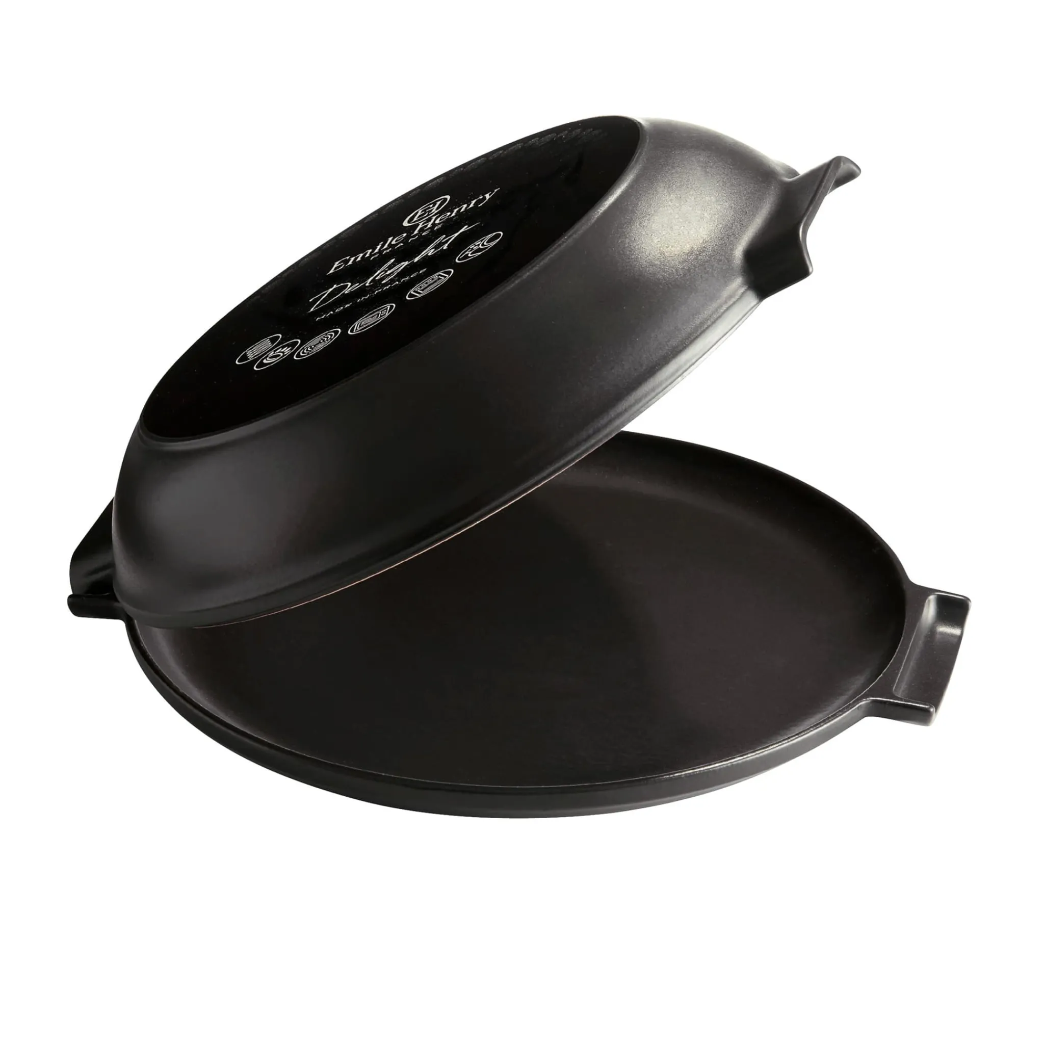 Emile Henry Delight Black Ceramic Induction Tarte Tatin Set, 32.5cm Clearance
