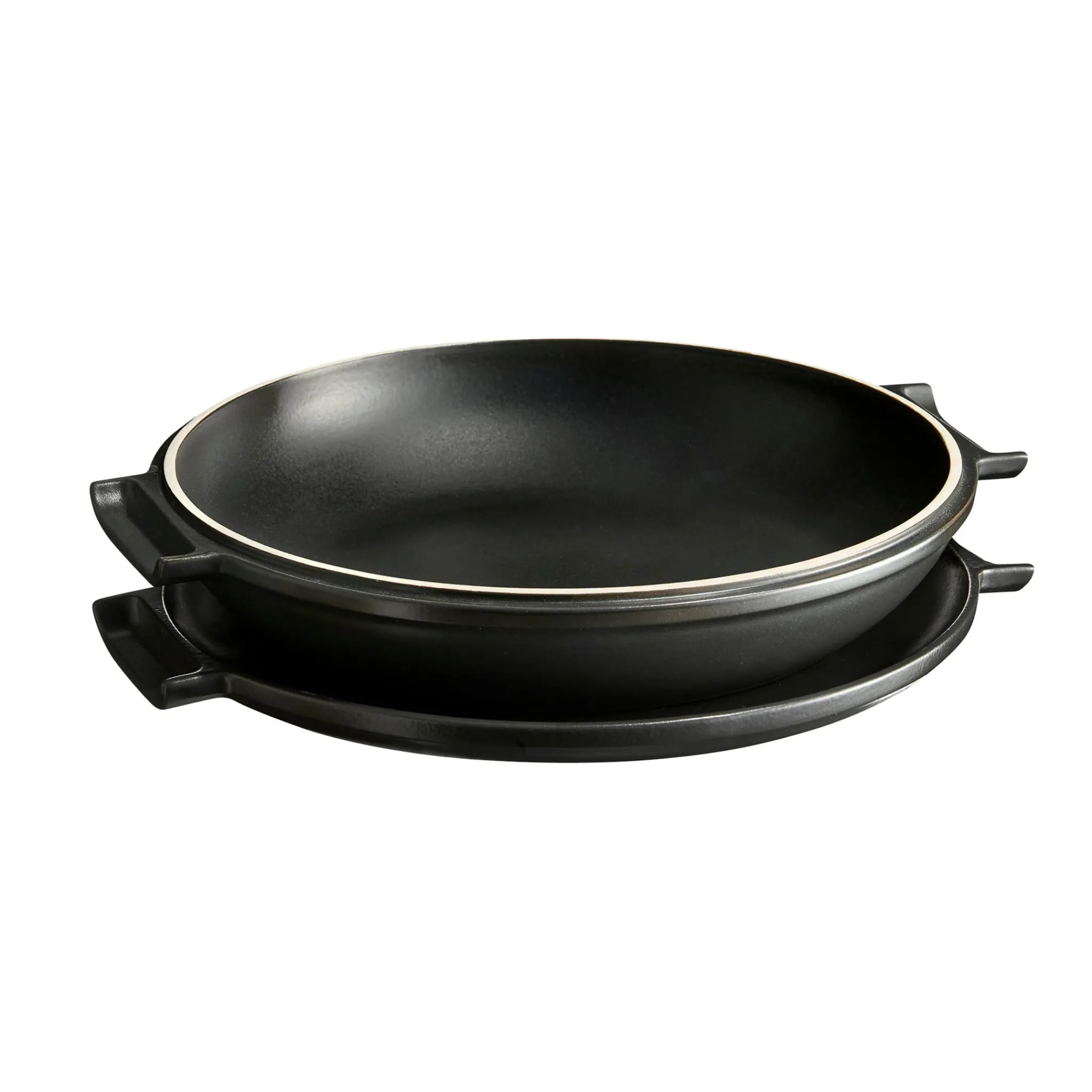 Emile Henry Delight Black Ceramic Induction Tarte Tatin Set, 32.5cm Clearance