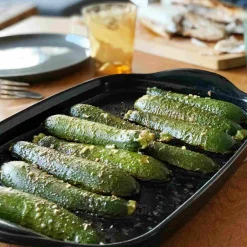 Emile Henry Limited Edition Black BBQ Grill Dish, 42.5x27.5cm Sale