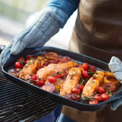 Emile Henry Limited Edition Black BBQ Grill Dish, 42.5x27.5cm Sale