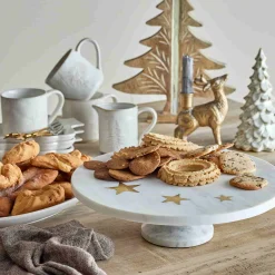 Bloomingville Fenya Star White Marble Cake Stand, 30cm Best