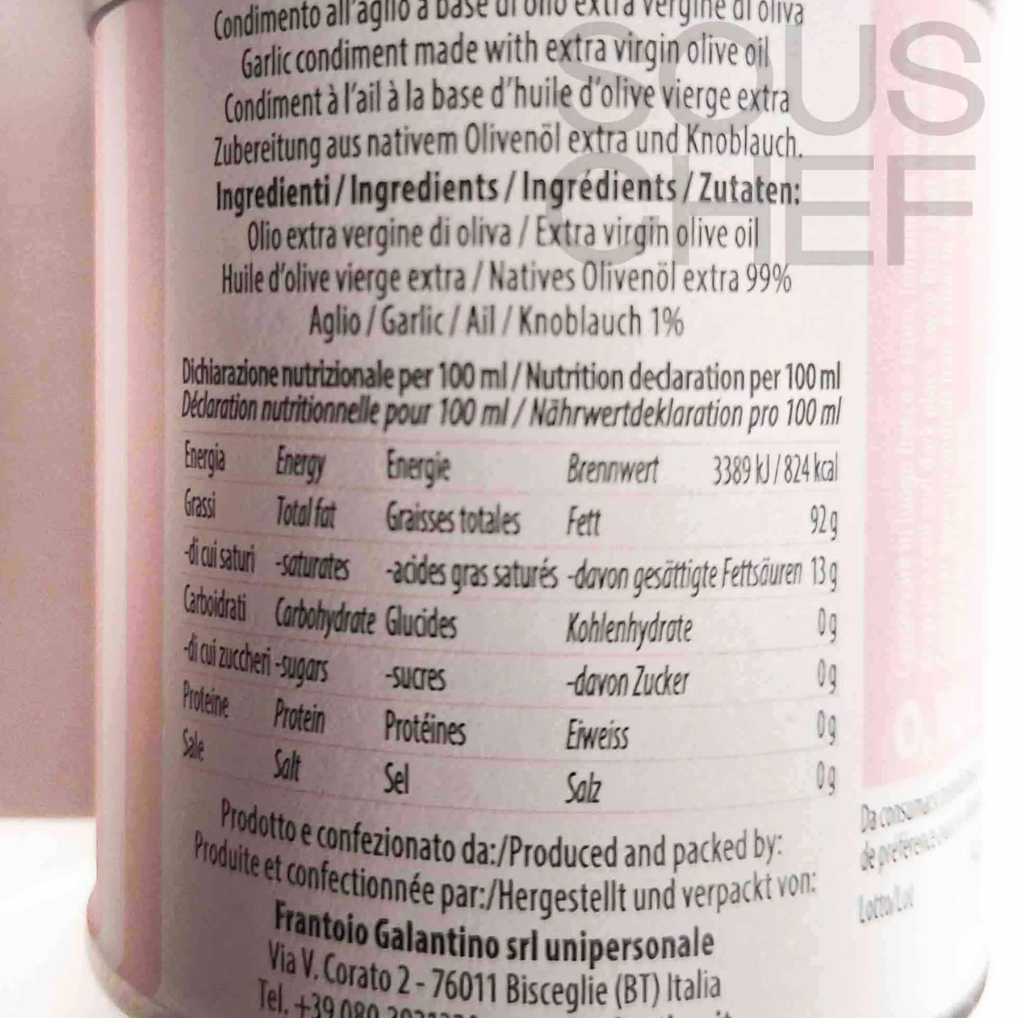 Galantino Puglian Garlic Extra Virgin Olive Oil, 100ml New