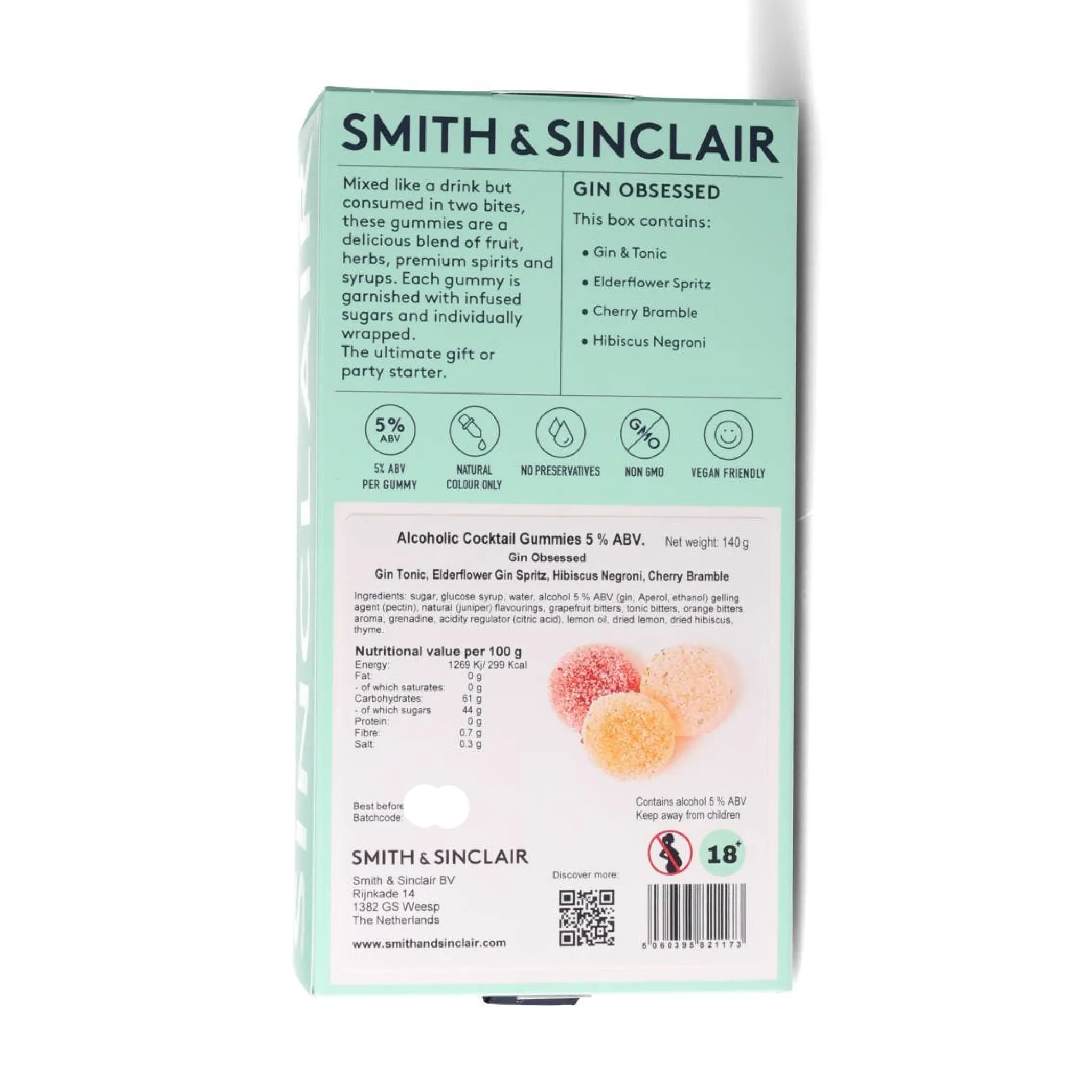 Smith & Sinclair Gin Obsessed 5V Alcoholic Cocktail Jelly Sweets, 140g Discount