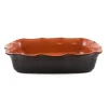 Puglia Handmade Glazed Terracotta Wavy Roasting Dish, 35cm Sale