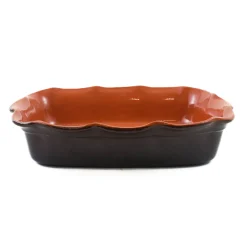 Puglia Handmade Glazed Terracotta Wavy Roasting Dish, 35cm Sale