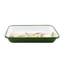 Kapka Green Marble Enamel Roasting & Serving Dish, 26cm Clearance