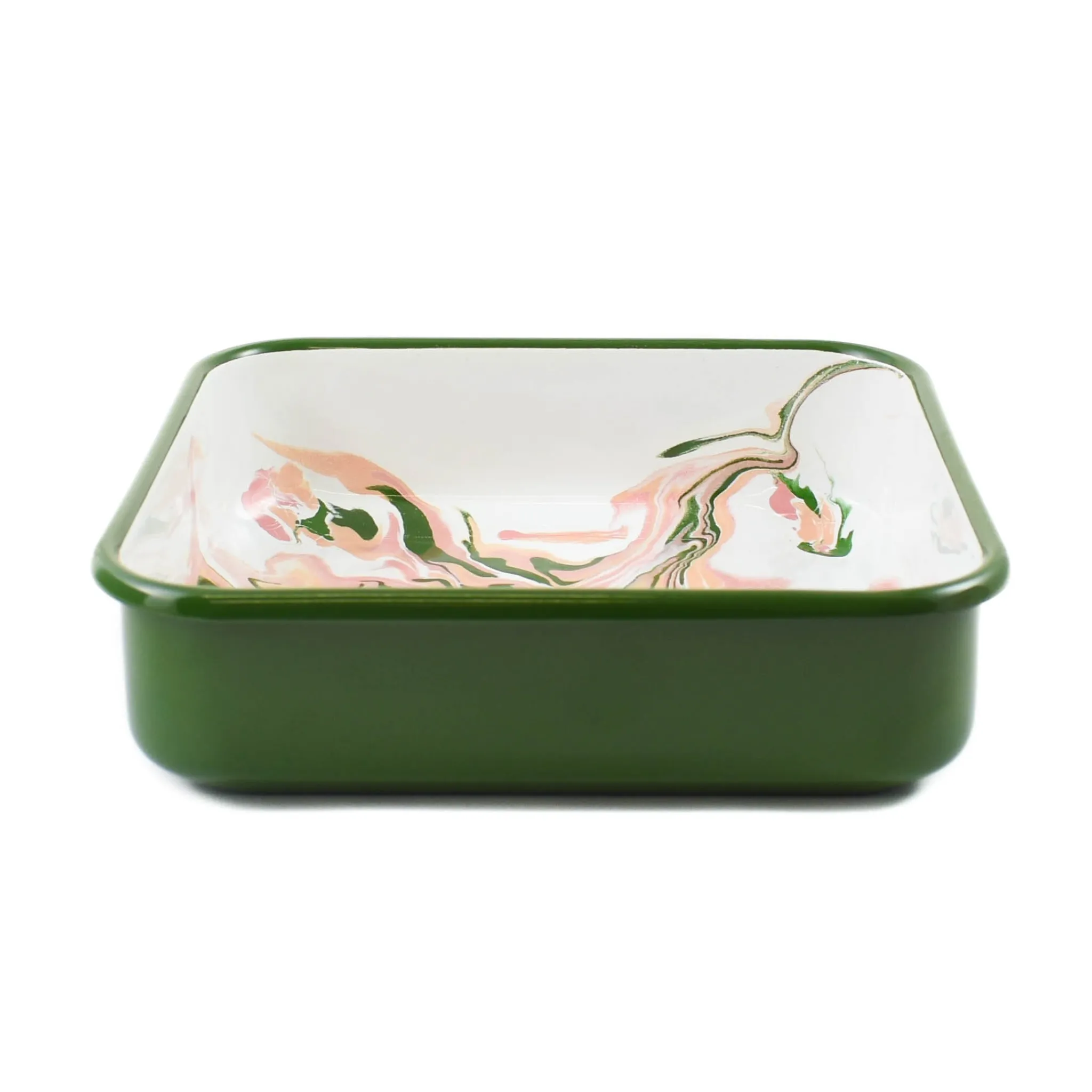 Kapka Green Marble Enamel Square Roasting & Serving Dish, 22cm