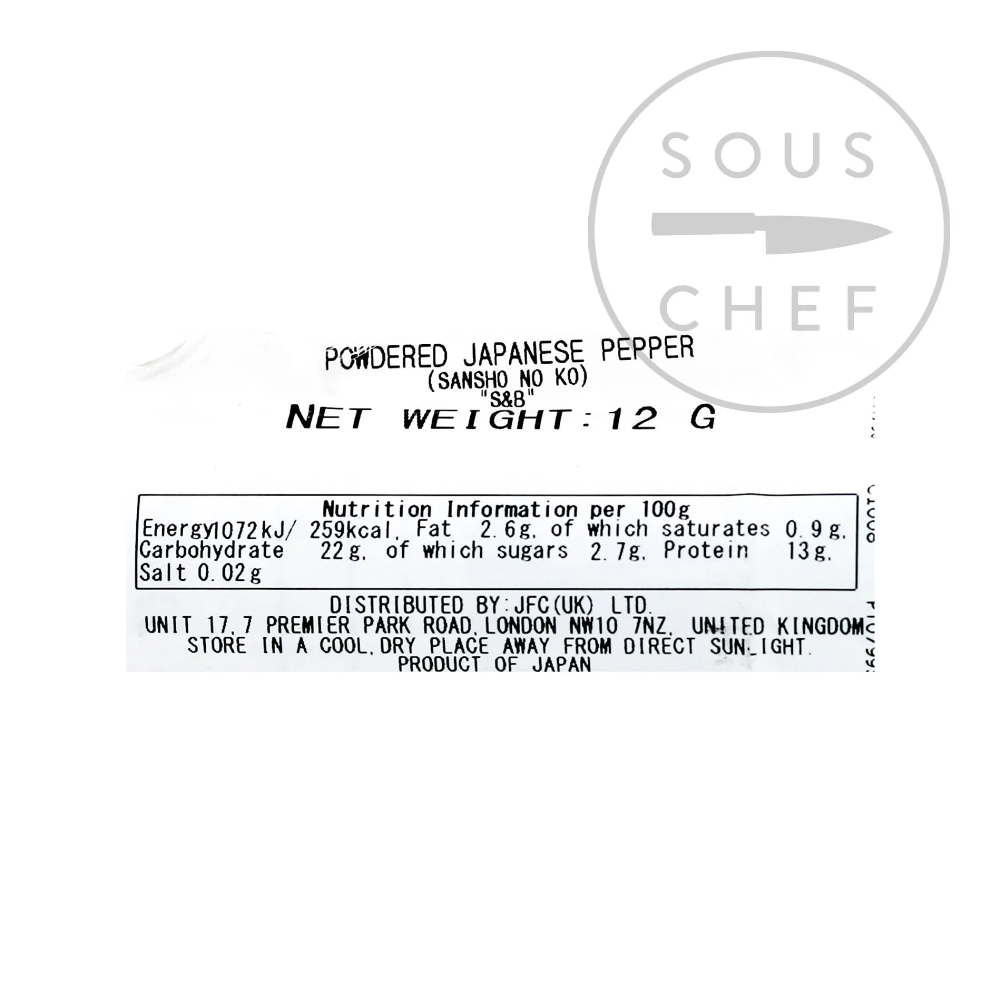 S&B Ground Japanese Sansho Pepper, 8g Online