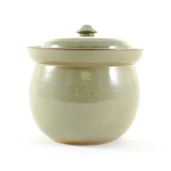 Sauerkraut Pots Handmade Stoneware Fermenting Crock in Green 2 litre New